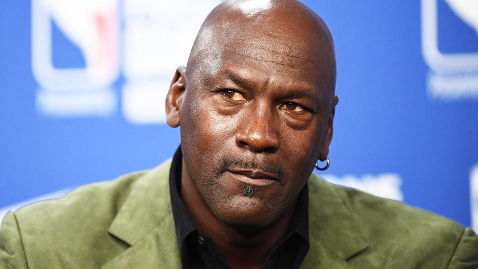 Michael Jordan is pictured during a press conference.