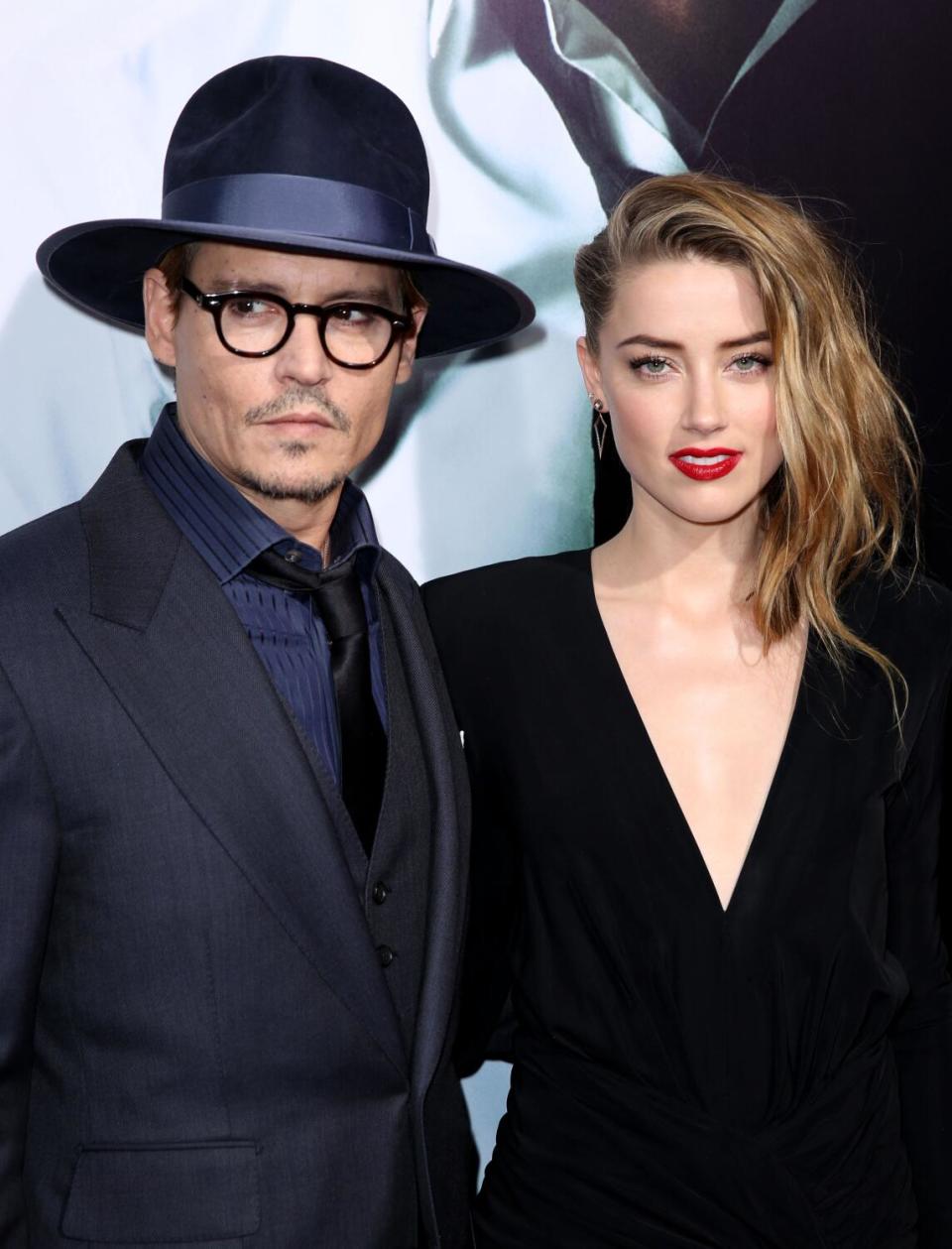 Johnny Depp, left, and Amber Heard