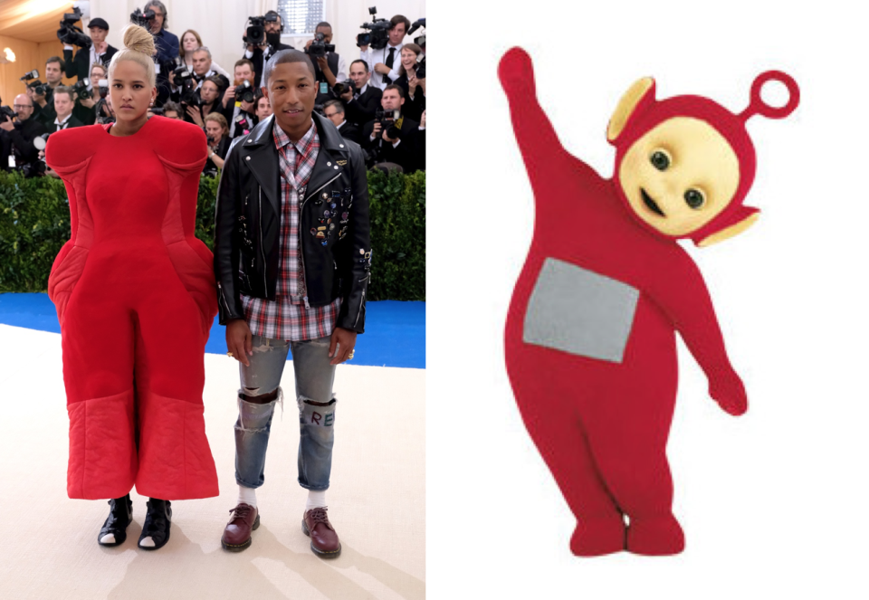 Pharrell’s wife turned up as a Teletubby