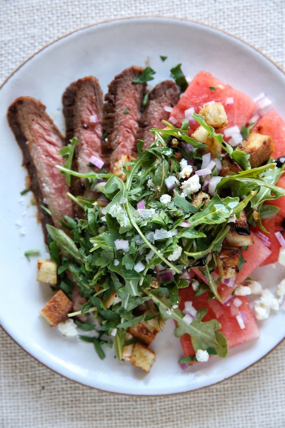 Flank Steak with Watermelon Salad