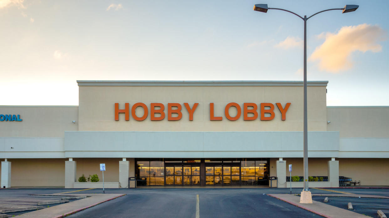 AUSTIN - CIRCA MARCH 2017: Hobby Lobby is an arts and crafts store that is closed on Sundays.