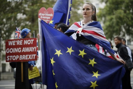 Protesters have demonstrated in London for and against Brexit