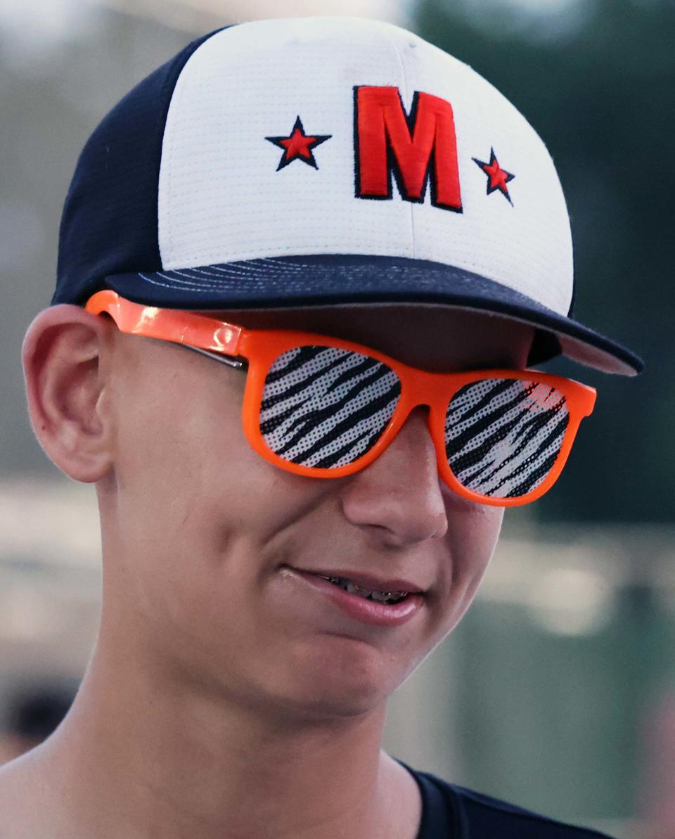 Aaron Davis during the Middleboro 12U Nationals team celebration and send-off at Fields of Dreams on Thursday, August  4, 2022 for their trip to Bristol, Connecticut, to compete in the Little League New England Regionals. 