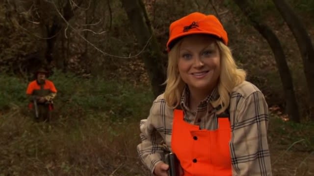 Leslie hunting with Ron in "Parks and Recreation"