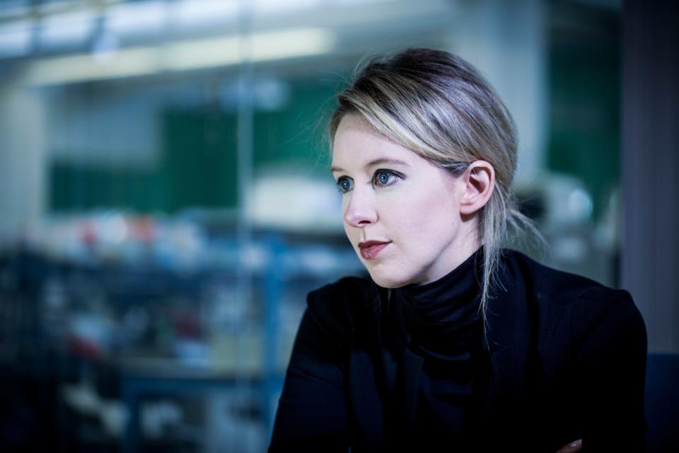 Elizabeth Holmes at Theranos headquarters in Palo Alto, California on in June 2014.