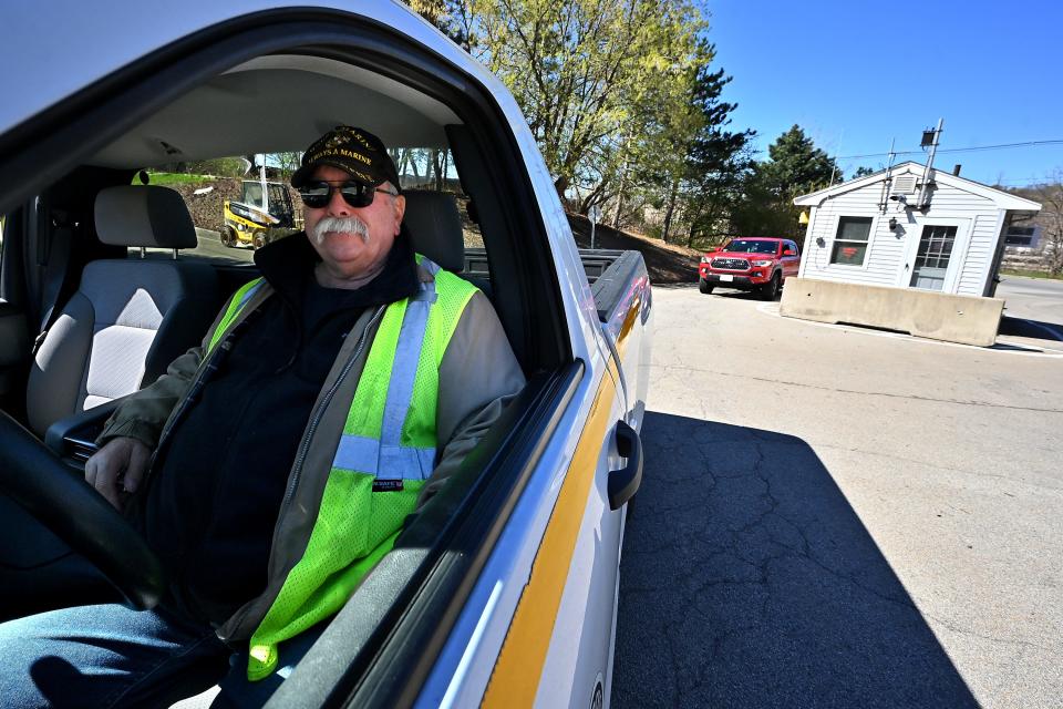 Jim Langley at the Residential Drop-Off Center on Millbury Street.