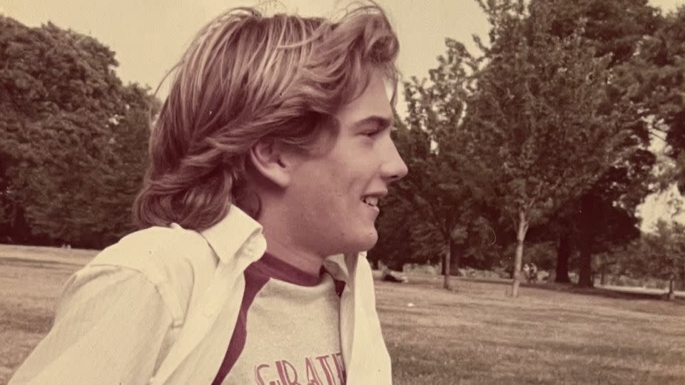 Here's Matt, photographed by Cristina, relaxing in the park in London on the second day they met. - Matt Reinecke and Cristina Farina