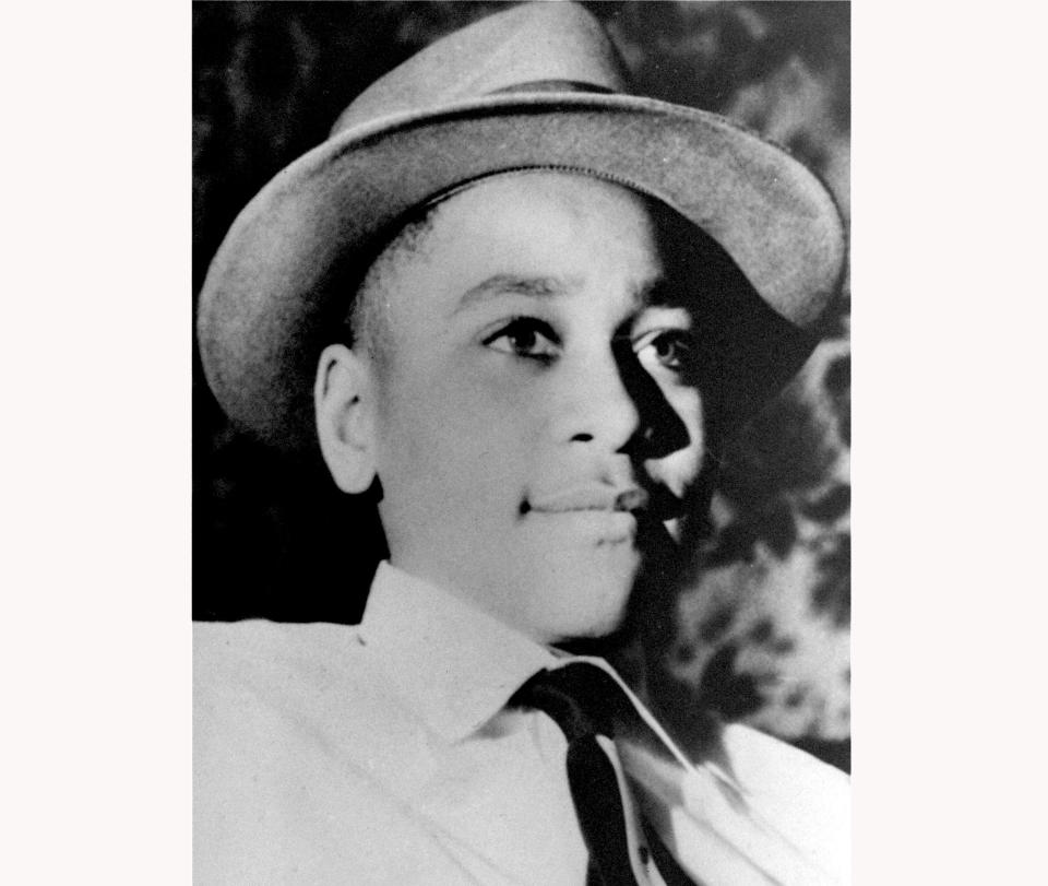 FILE - This undated photo shows Emmett Louis Till, a 14-year-old black Chicago boy, who was kidnapped, tortured and murdered in 1955 after he allegedly whistled at a white woman in Mississippi. The U.S. Justice Department told relatives of Emmett Till on Monday, Dec. 6, 2021 that it is ending its investigation into the 1955 lynching of the Black teenager from Chicago who was abducted, tortured and killed after witnesses said he whistled at a white woman in Mississippi. (AP Photo, File)