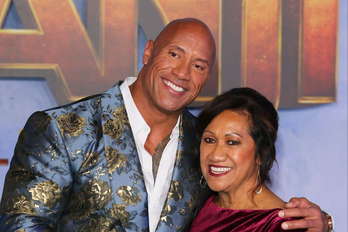 Dwayne ‘The Rock’ Johnson has given a health update on his mother Ata after she was in car crash  (AFP via Getty Images)