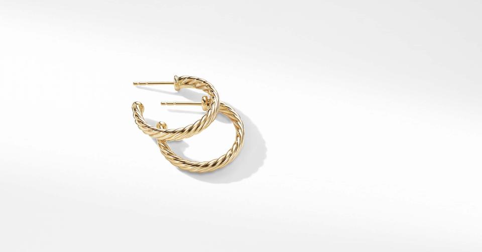 Small Cablespira Hoop Earrings in 18K Yellow Gold