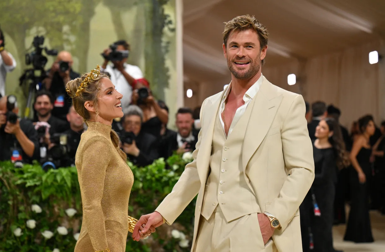 Chris Hemsworth y Elsa Pataky. (Photo by Angela WEISS / AFP) (Photo by ANGELA WEISS/AFP via Getty Images)