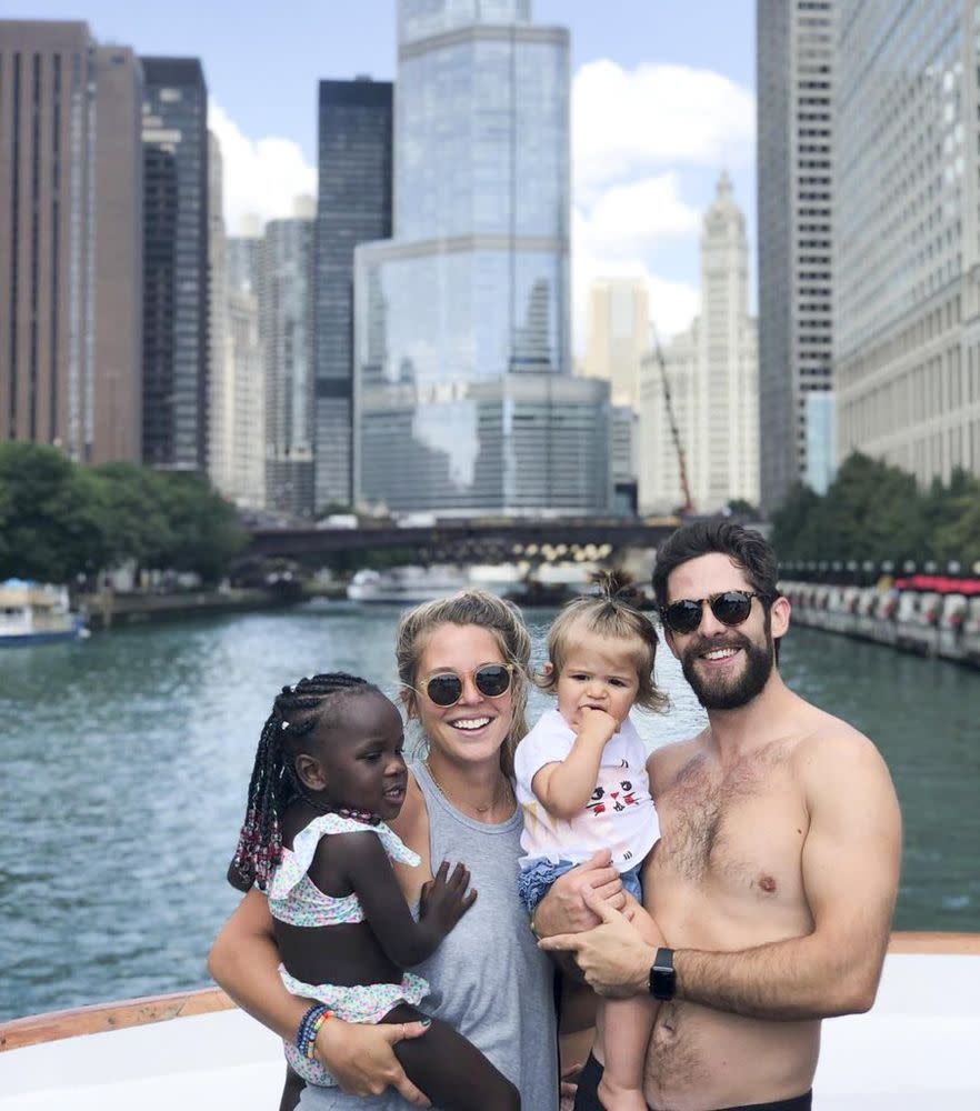 Thomas Rhett and wife Lauren Akins with their daughters