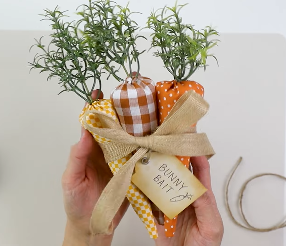 <p>First Day of Home</p><p>Making your own decorations for any holiday adds a unique touch to your home. These fabric carrots are adorable, trendy and easy to make. </p><p>YouTube tutorial by <a href="https://youtu.be/eMMcQhkQBPo?feature=shared" rel="nofollow noopener" target="_blank" data-ylk="slk:First Day of Home;elm:context_link;itc:0;sec:content-canvas" class="link ">First Day of Home</a>.</p>