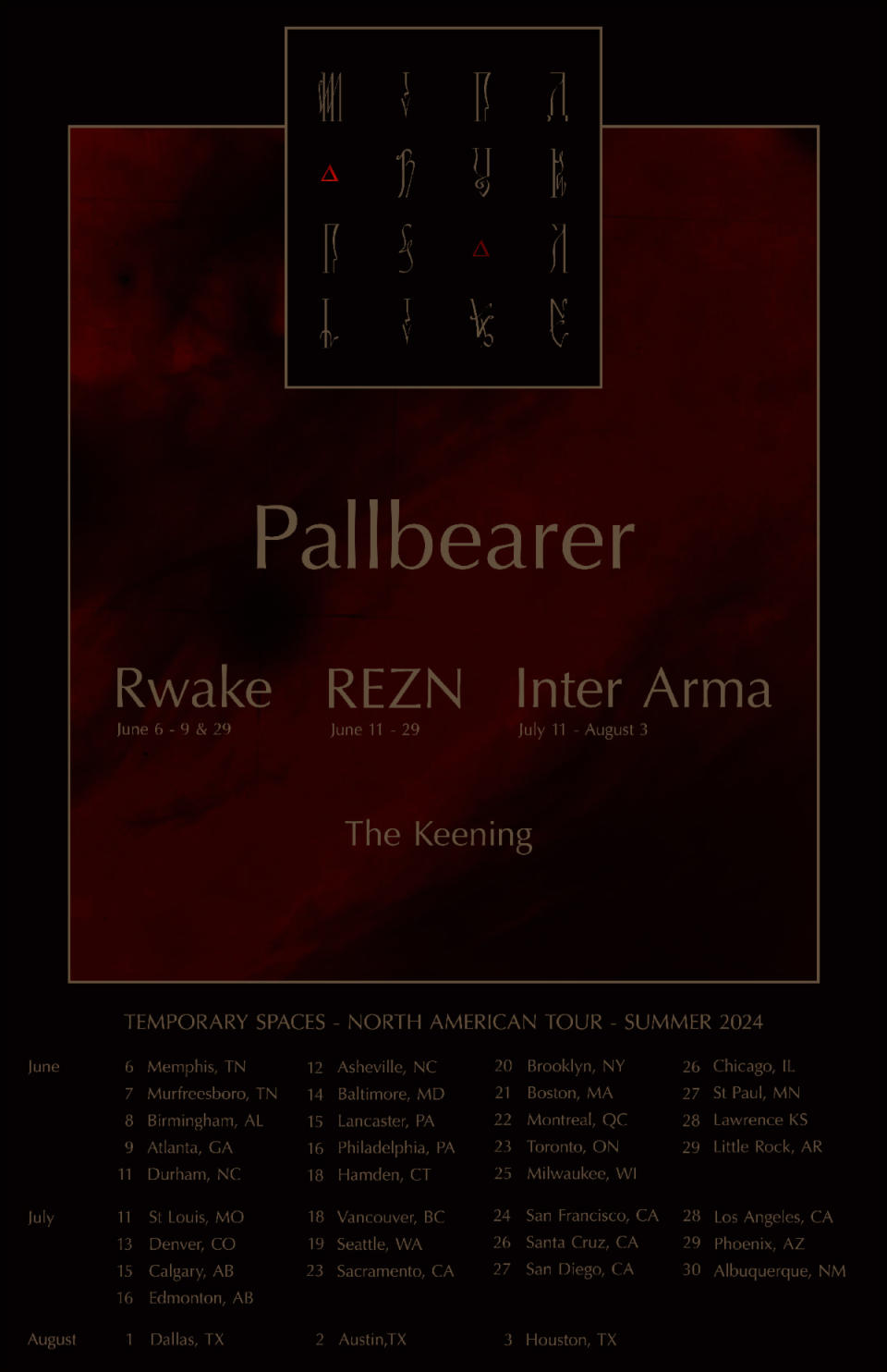 pallbearer 2024 tour admat