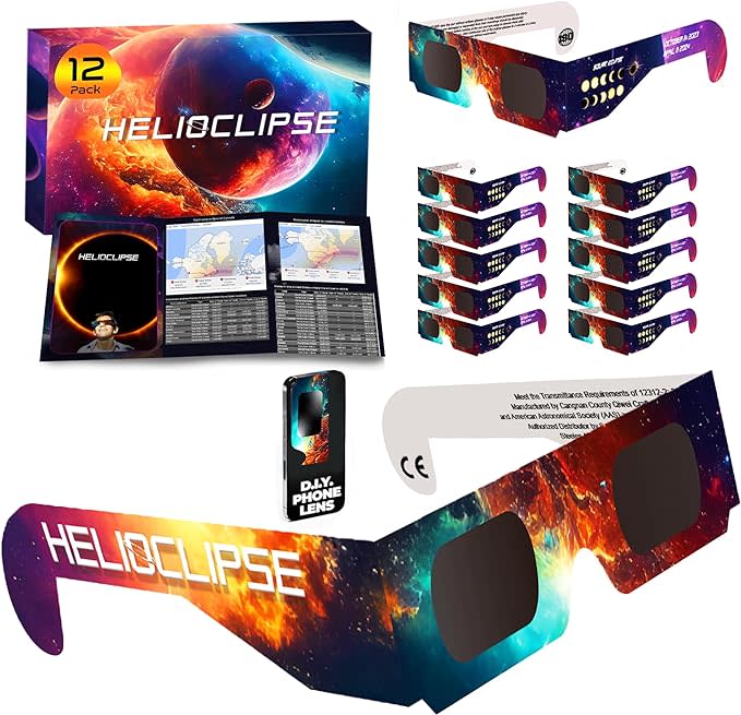 Helioclipse Solar Eclipse Viewing Glasses 12-Pack 