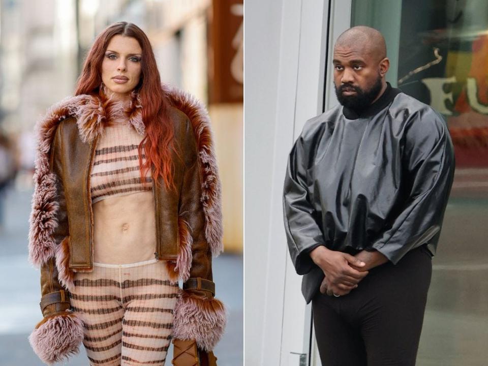 Julia Fox (left) and Kanye West (right).