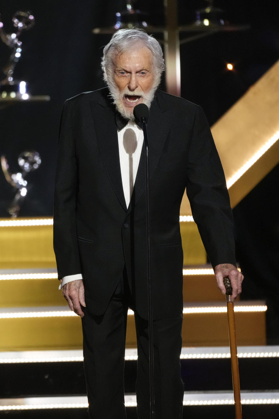 Dick Van Dyke accepts the award for outstanding guest performance in a daytime drama series for "Days of our Lives" during the 51st Daytime Emmy Awards on Friday, June 7, 2024, at the Westin Bonaventure in Los Angeles. (AP Photo/Chris Pizzello)