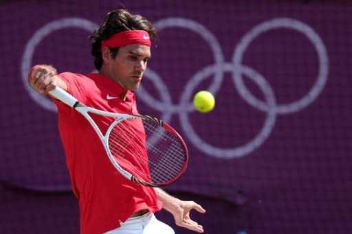 Switzerland's Roger Federer during the men's tennis singles final against Britain's Andy Murray at the London Olympics on August 5. Murray's dominance of Federer was so complete that he didn't drop a serve in the entire match and lost only one point on his serve in the final set