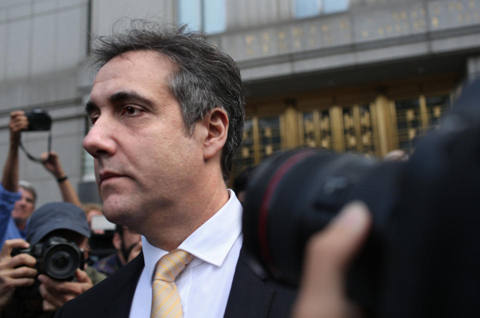Michael Cohen, the former lawyer to President Donald Trump, exits a federal courthouse on August 21, 2018, in New York City. (Photo: Yana Paskova via Getty Images)