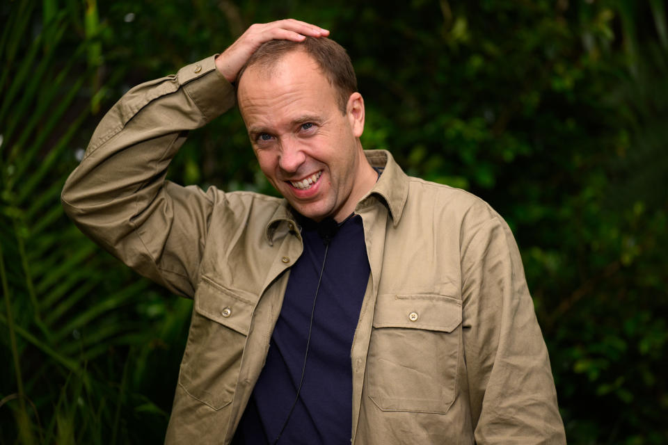 Matt Hancock on 'I'm a Celebrity... Get Me Out of Here!' (James Gourley/ITV/Shutterstock)