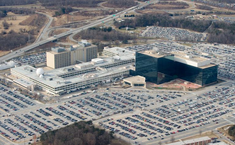 The US National Security Agency (NSA) headquarters at Fort Meade, Maryland, pictured from the air in January 29, 2010