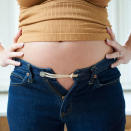 <p>Because of all the hormonal changes going on in your body during the initial stages of pregnancy, you might experience bloating that's similar to the puffiness around the beginning of your period, says the <a rel="nofollow noopener" href="https://www.mayoclinic.org/healthy-lifestyle/getting-pregnant/in-depth/symptoms-of-pregnancy/art-20043853?pg=2" target="_blank" data-ylk="slk:Mayo Clinic;elm:context_link;itc:0;sec:content-canvas" class="link ">Mayo Clinic</a>. But unfortunately, unlike with your period, pregnancy bloating sticks around.</p><p><strong>RELATED: </strong><a rel="nofollow noopener" href="http://www.redbookmag.com/body/pregnancy-fertility/g4119/pregnancy-myths/" target="_blank" data-ylk="slk:8 Pregnancy Myths That Are Total Bullsh*t;elm:context_link;itc:0;sec:content-canvas" class="link "><strong>8 Pregnancy Myths That Are Total Bullsh*t</strong></a></p>