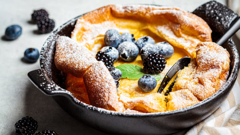 Dutch baby pancake with berries