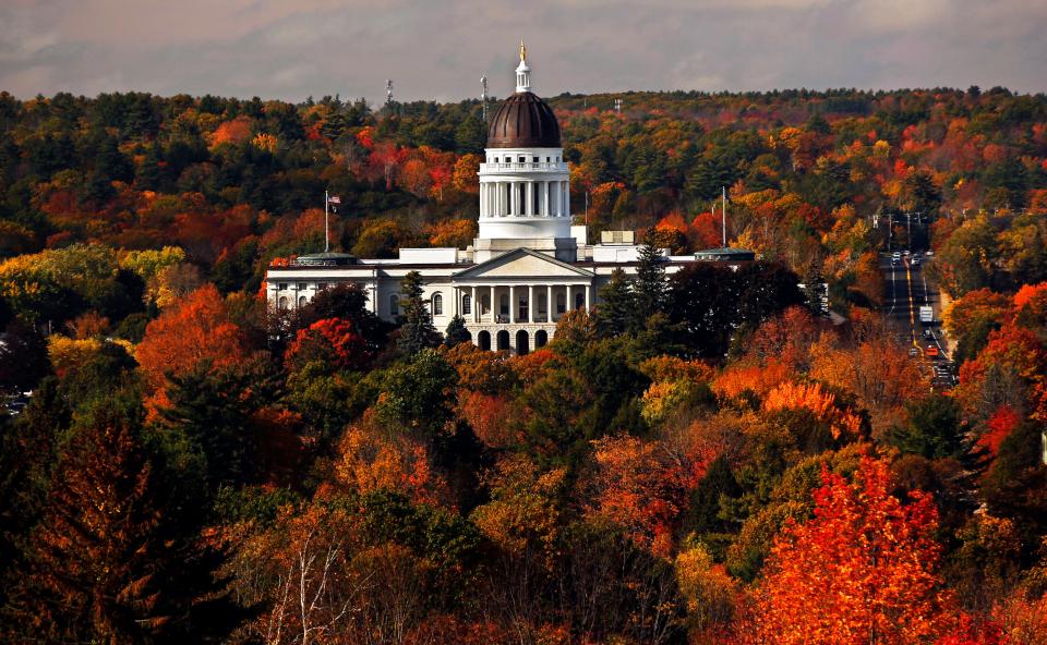 The Maine State House building, in a file photo.