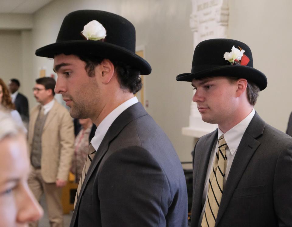 April 7, 2023; Tuscaloosa, AL, USA;  the Tapping on the Mound academic awards ceremony held in the English building due to weather Friday at the University of Alabama.