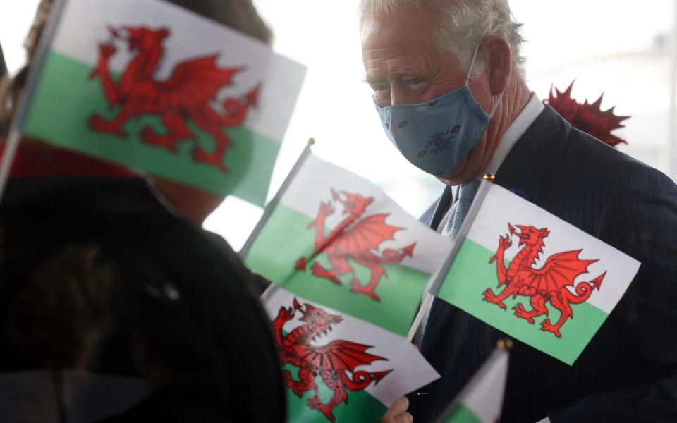 The Prince of Wales, wearing a face mask, arrives for the opening ceremony of the Senedd in Cardiff - Chris Jackson/Getty