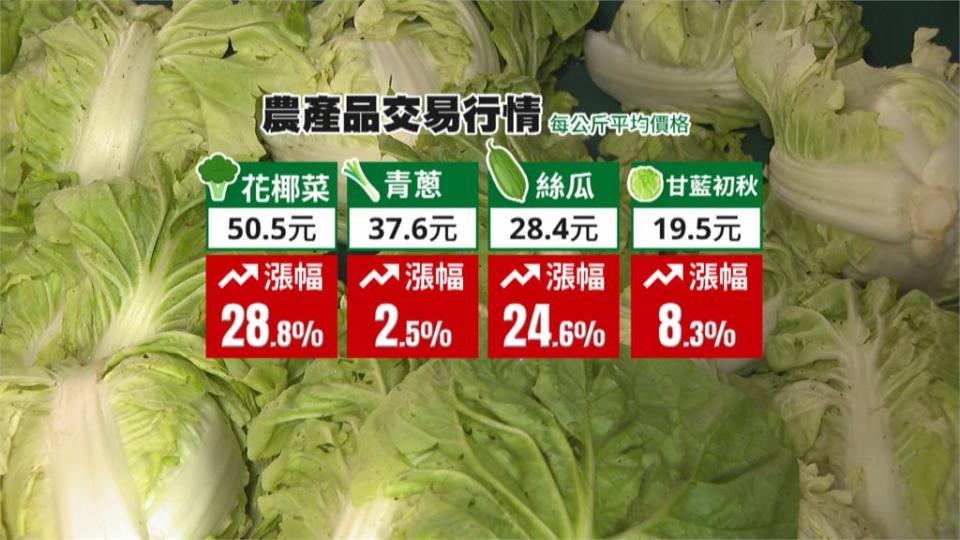 連日大雨農損菜價漲　葉菜類衝擊最大