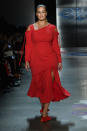 <p>Prabal Gurung dressed Graham in a red dress with matching red shoes for his Fall 2018 show. (Photo: Getty Images) </p>