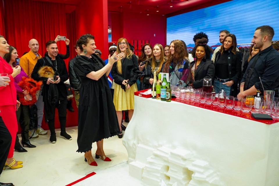 Maryanne Grisz congratulates finalists at the FGI Rising Star Awards 2022 pre-party with Diesel in New York City on April 28, 2022. - Credit: Sean Zanni/Patrick McMullan via Getty Images