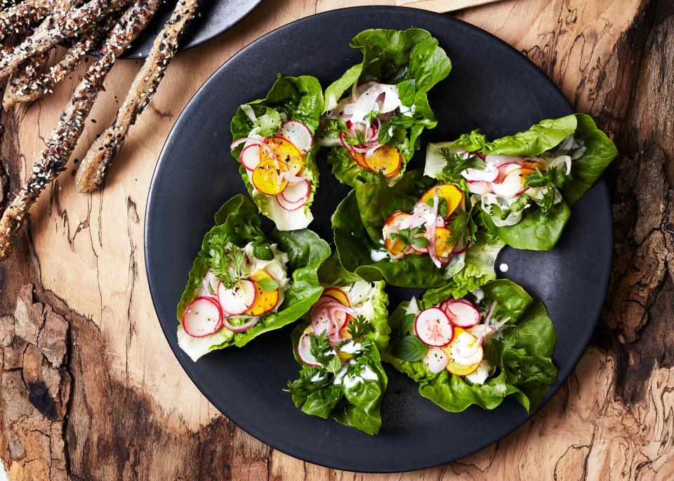 Pickled Vegetable Lettuce Cups