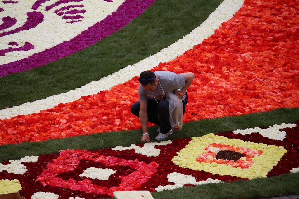 FOTOS | México protagoniza tradicional alfombra floral gigante de Bruselas