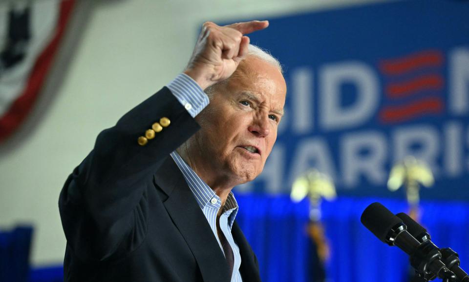 President Joe Biden speaks during a campaign event in Madison, Wisconsin, on July 5, 2024.
