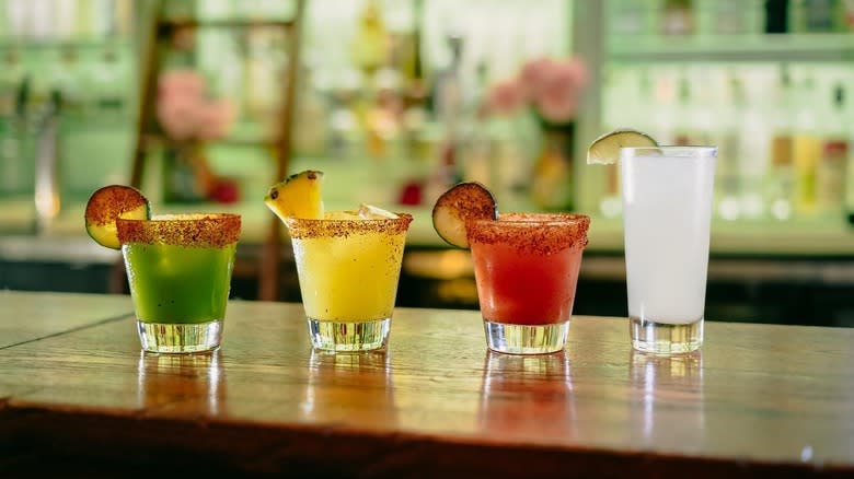 Cocktails on bar counter