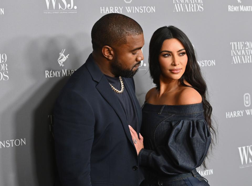 closeup of kim and kanye