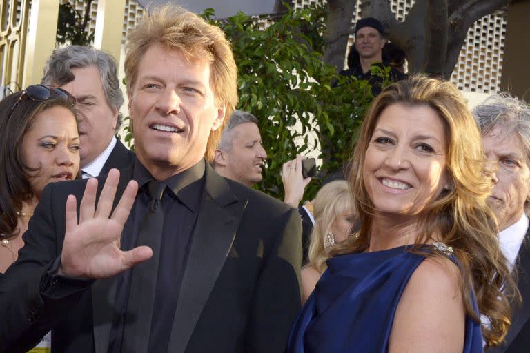 Bon Jovi y su mujer Dorothea en la entrega de los Golden Globe 2013