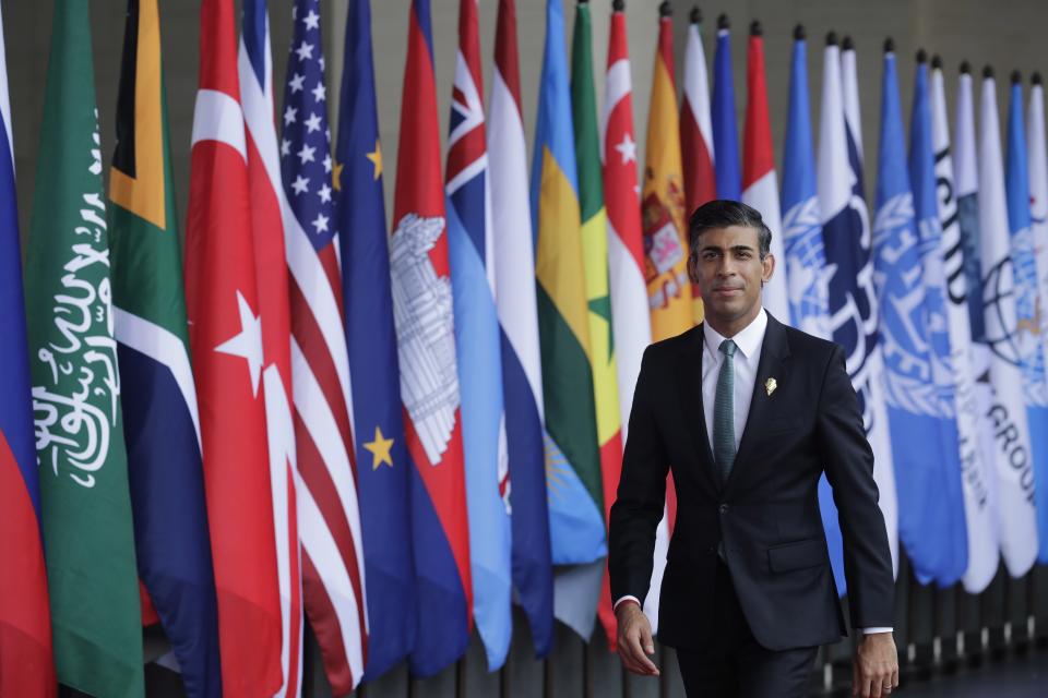 Rishi Sunak arriving at the G20 Leaders Summit in Bali, Indonesia (EPA)