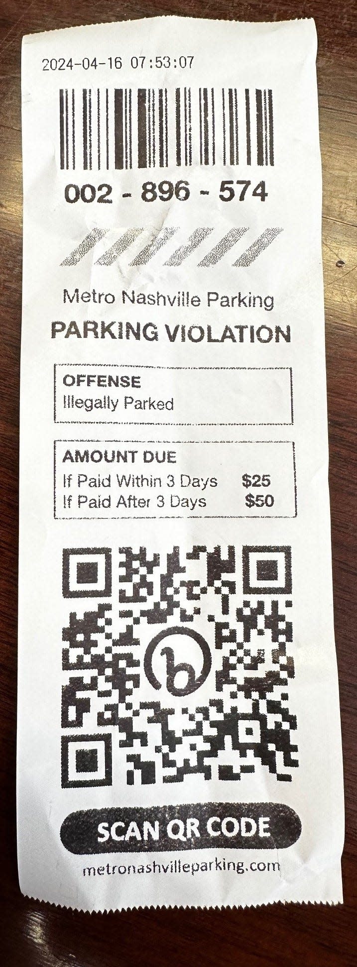 Metro Nashville police warn of scam parking tickets in Midtown Hills.