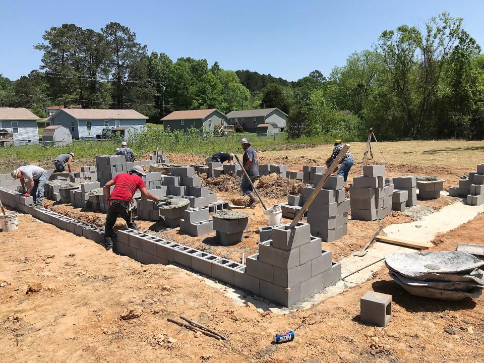 A photo from the construction of Gadsden-Etowah Habitat for Humanity's 58th home.