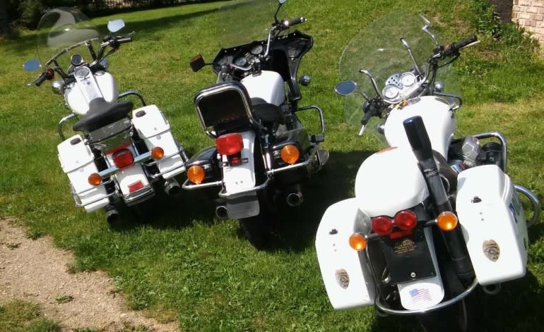 3 Police Bikes - All 3 Rear