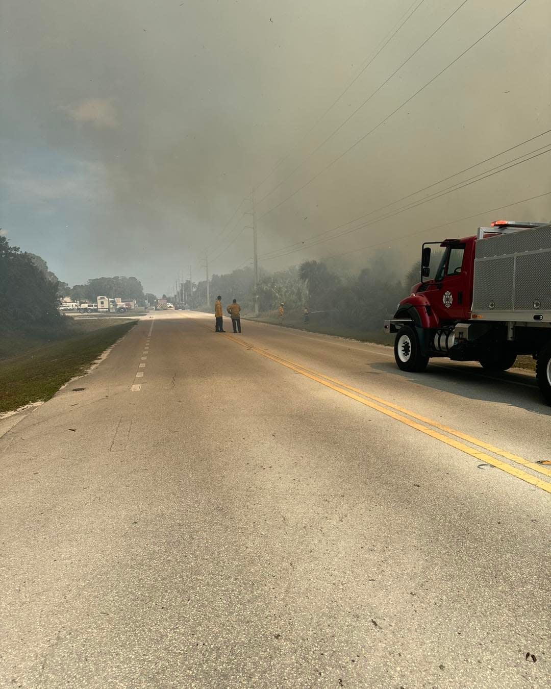 A brush fire grew to about 10-12 acres in a wooded area off 27th Avenue Southwest near Oslo Road before it was contained by Indian River County Fire Rescue and Florida Forestry Service on Sunday April 7, 2024, officials said.