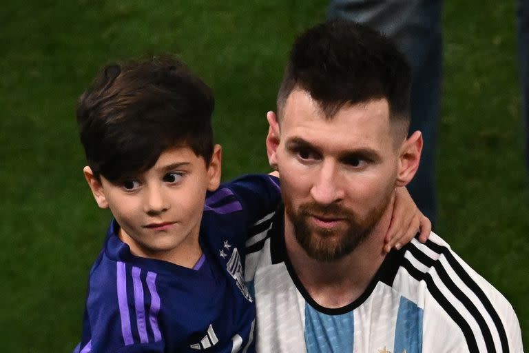 Messi con su hijo Thiago