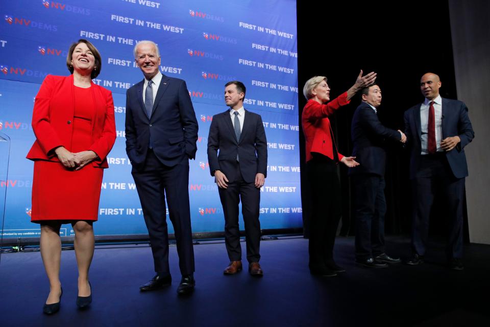 Biden Klobuchar Buttigieg Warren Yang Booker