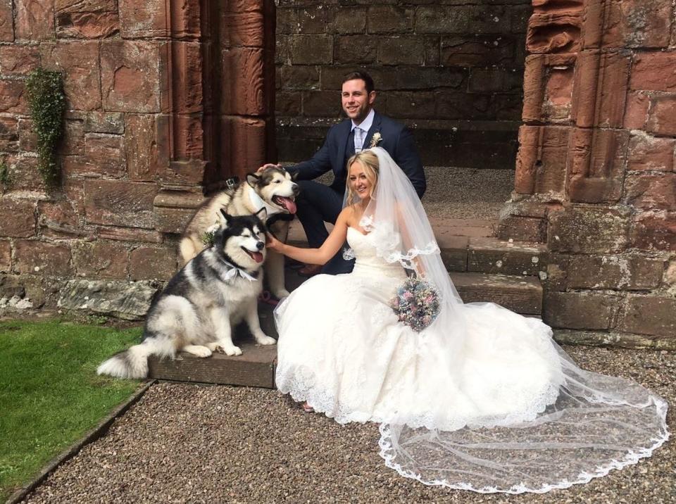 The couple chose&nbsp;<a href="http://www.abbeyhousehotel.com/" target="_blank">Abbey House Hotel</a>&nbsp;because it allowed their furry friends.