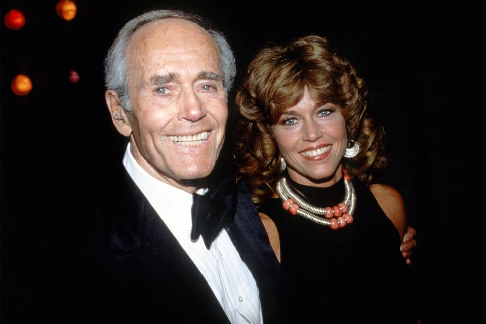 Jane Fonda with father Henry Fonda circa 1979 in New York City.
