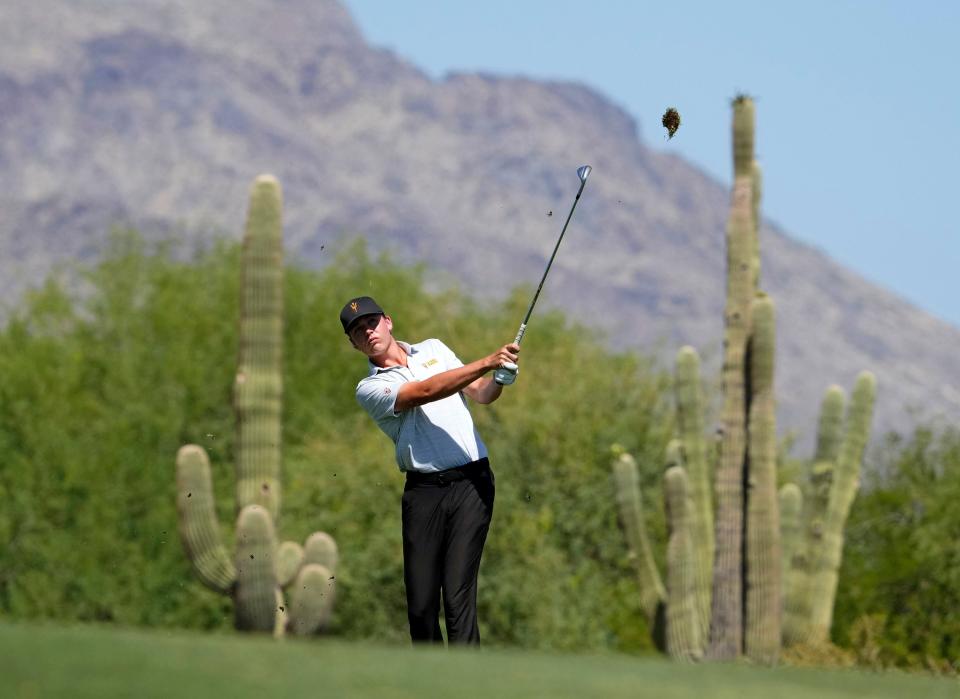 Preston Summerhays of Arizona State, shown here in last year's NCAA championship, birdied the final two holes last weekend to allow ASU to capture the Thunderbird Collegiate by one stroke over Arizona.