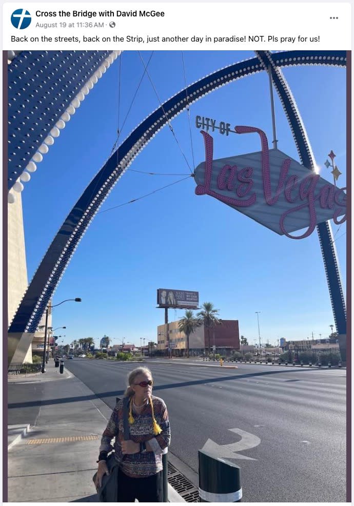 McGee posted about being in Las Vegas to find his missing daughter.